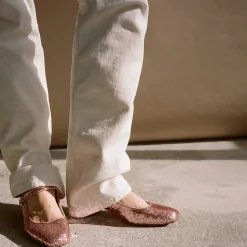 Balagan Czółenka|Dora Czółenka Na Niskim Obcasie, Pudrowy Brokat